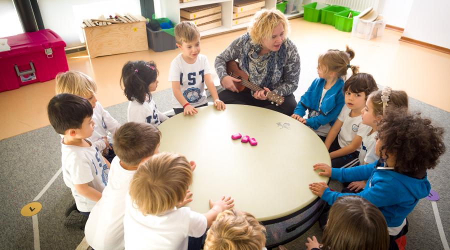 Teacher with kids