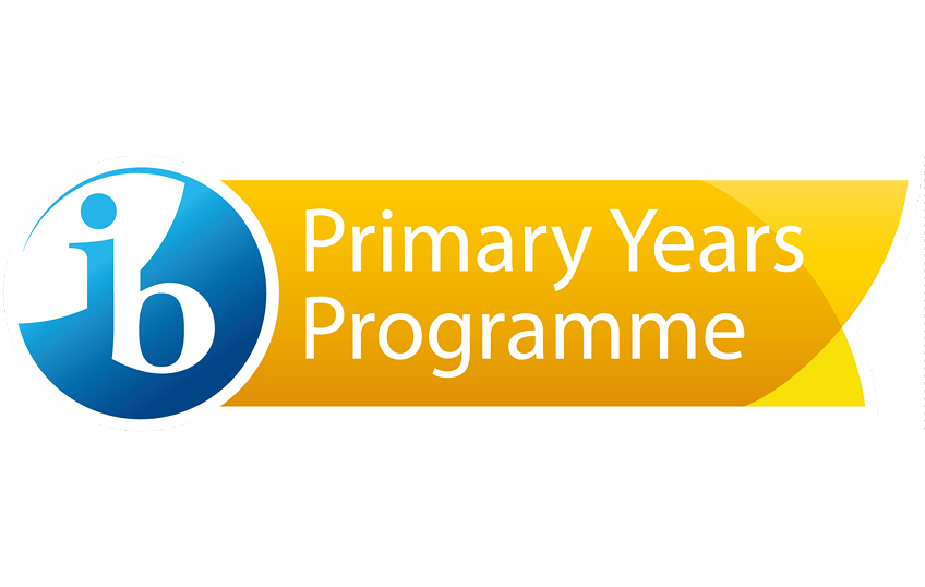 Logo di ib Primary Years Programme Scritta bianca su fondo giallo